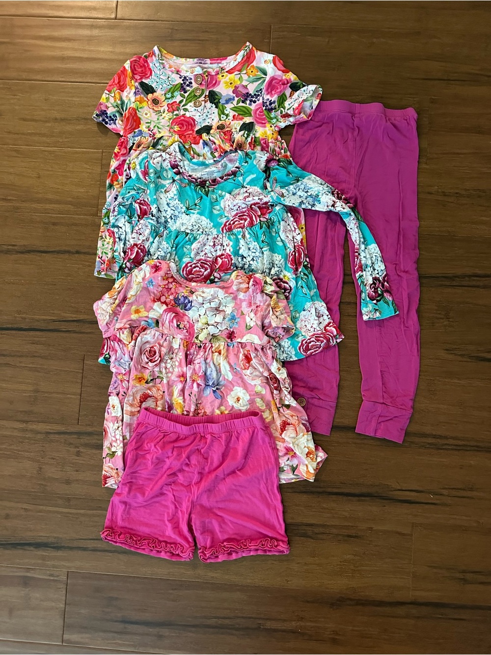 Posh Peanut girls mix and match bamboo 3 tops & 2 bottoms set 8Y